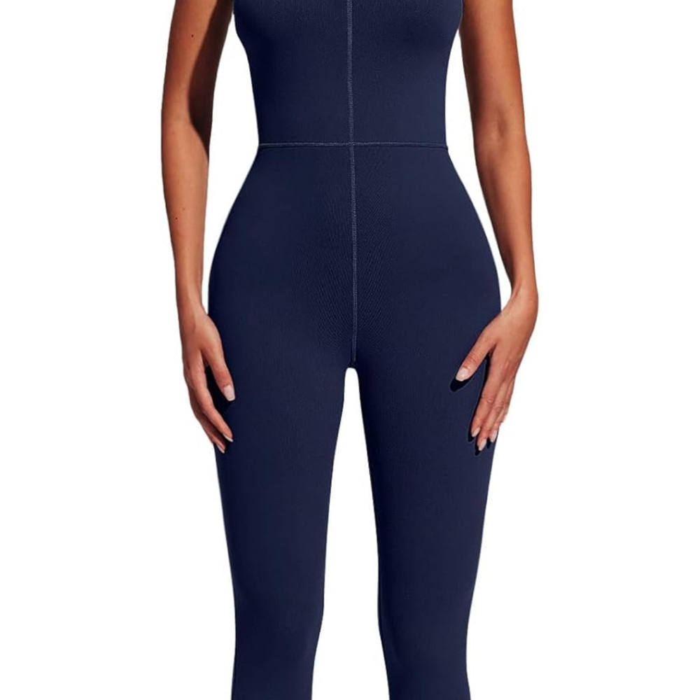 Navy Blue Sleeveless Jumpsuit